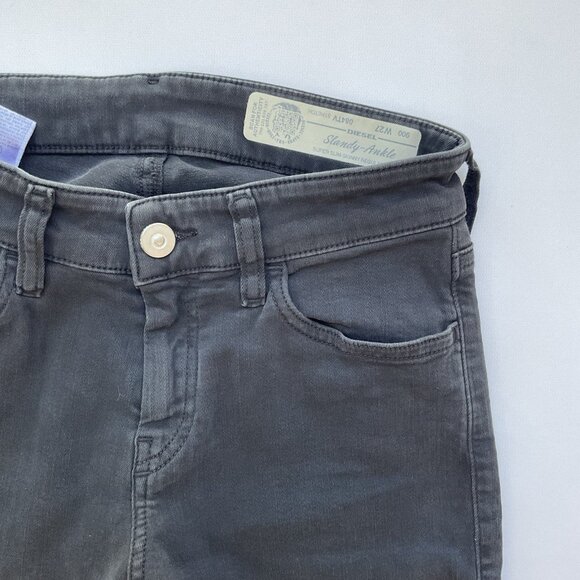 Diesel Women’s Slandy Ankle Super Slim Skinny Jeans 084TV Black Size W27 - Picture 8 of 13